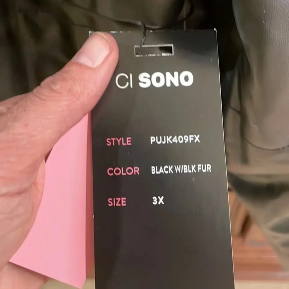 NWT Ci Sono faux leather and fur bomber woman’s jacket - Picture 8 of 14